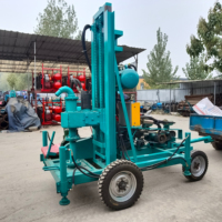 Moteur diesel commercial Deep 4 roues forage de puits d'eau plate-forme de forage hydraulique
