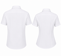 Chemises d'affaires unisexes personnalisées OEM, résistantes aux plis, respirantes, à manches courtes, 60% coton, 40% polyester, uniforme d'entreprise