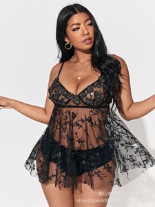 Pigiama da donna con pigiama da donna <span class=keywords><strong>Sexy</strong></span> camicia da notte <span class=keywords><strong>Sexy</strong></span> sottoveste trasparente in pizzo senza schienale in granatina - Product Image 4