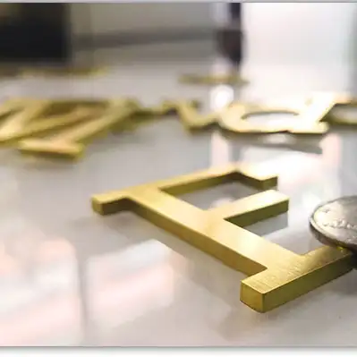Bobcat Custom Design 3D Small Solid Metal Brass Letter for Signage for Advertising Signs