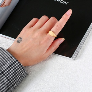 Oval Cluster <b>Rings</b> Couple Jewelry 18K Gold Plated Stainless Steel Custom Engraved Text Women Trendy <b>Blank</b> <b>Ring</b> XR Jewelry - Product Image 5
