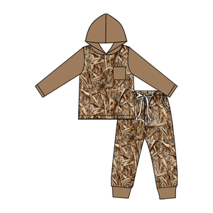 Ensemble sweat à capuche et pantalon personnalisé pour garçons, tenues de chasse d'automne, vente en gros, vêtements pour frères, vêtements pour tout-petits, boutique de vêtements pour enfants, vêtements d'usine - Product Image 3