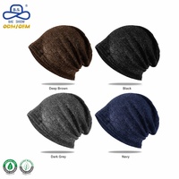 Gorro holgado de punto fino orgánico certificado OCS, color liso heathered, suave, cálido para invierno, estilo minimalista, venta al por mayor a granel, directo de fábrica.