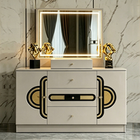 Ensemble de meubles de chambre à coucher de luxe complet en gros de Chine, suite de lit king size, cadre en bois double, ensemble de meubles de chambre à coucher modernes turcs