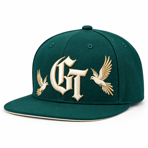 High Quality Structured Flat Gorras Embroidery Letter Logo 6 Panel Fitted Hat Gorras Snapback Cap With Custom Logo - Product Image 1