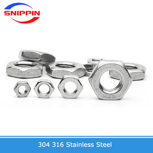 304 316 thép không gỉ gb6172.1 Hex lục giác mỏng mứt ngắn hạt thấp M2 M2.5 M3 M4 M5 M6 M6-0.75 M8 M10 hạt mét - Product Image 2