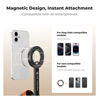 K&F Concept MS-18 - Trípode Magnético Ligero de 71 Pulgadas para Selfies, Soporte Extensible para Teléfono con Control Remoto Bluetooth