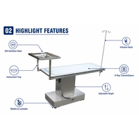 Table d'opération vétérinaire VetsEcare C-arm avec plateau en acrylique pour usage chirurgical des animaux de compagnie – Équipement vétérinaire