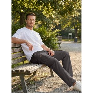 Mens Casual Baggy <b>Cargo</b> <b>Pants</b> Elastic Waist <b>Stretch</b> Sweatpants Loose Fit Multi Pockets Outdoor Hiking Workout Joggers - Product Image 5