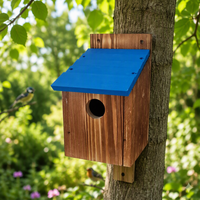 Nichoir durable pour oiseaux bleus avec porte de nettoyage, décoration de jardin résistante aux intempéries pour petits oiseaux sauvages