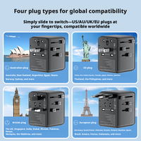 Adaptador de Viaje Universal Compacto Mini GaN de 35W con 2 USB-C y 2 USB-A de Carga Rápida para Teléfono y Portátil