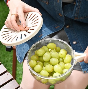 ตะกร้าระบายน้ำสองชั้นแบบพับได้อเนกประสงค์พร้อมที่จับสำหรับการเก็บรักษาความสดใหม่ในห้องครัวที่บ้าน - Product Image 4