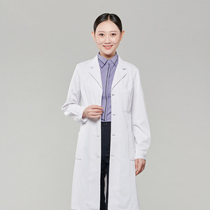 Superventas nuevo estilo de manga larga bata de laboratorio para hombres y mujeres personalización Logo impresión laboratorio bata Hospital Doctor enfermera uniforme - Product Image 3