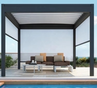 Pergola moderne d'extérieur de luxe à lame en aluminium/pergola de jardin en métal à toit persienne étanche en aluminium