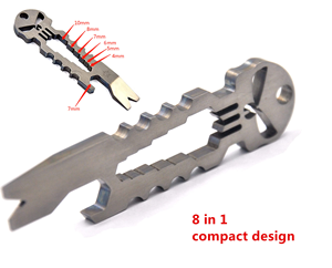 Porte-clés multifonction personnalisé en alliage de zinc et acier inoxydable, outil tactique multi-usages avec tournevis et ouvre-bouteille - Product Image 2