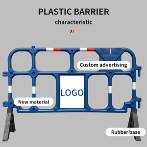 Barrière de circulation temporaire rouge et blanche, efficace pour le contrôle des foules, barricade en plastique pour la sécurité routière, en HDPE, PE, caoutchouc pour utilisation sur route - Product Image 6