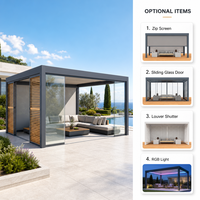 Pergola motorisée en aluminium imperméable avec toit rétractable et pliable pour terrasses extérieures