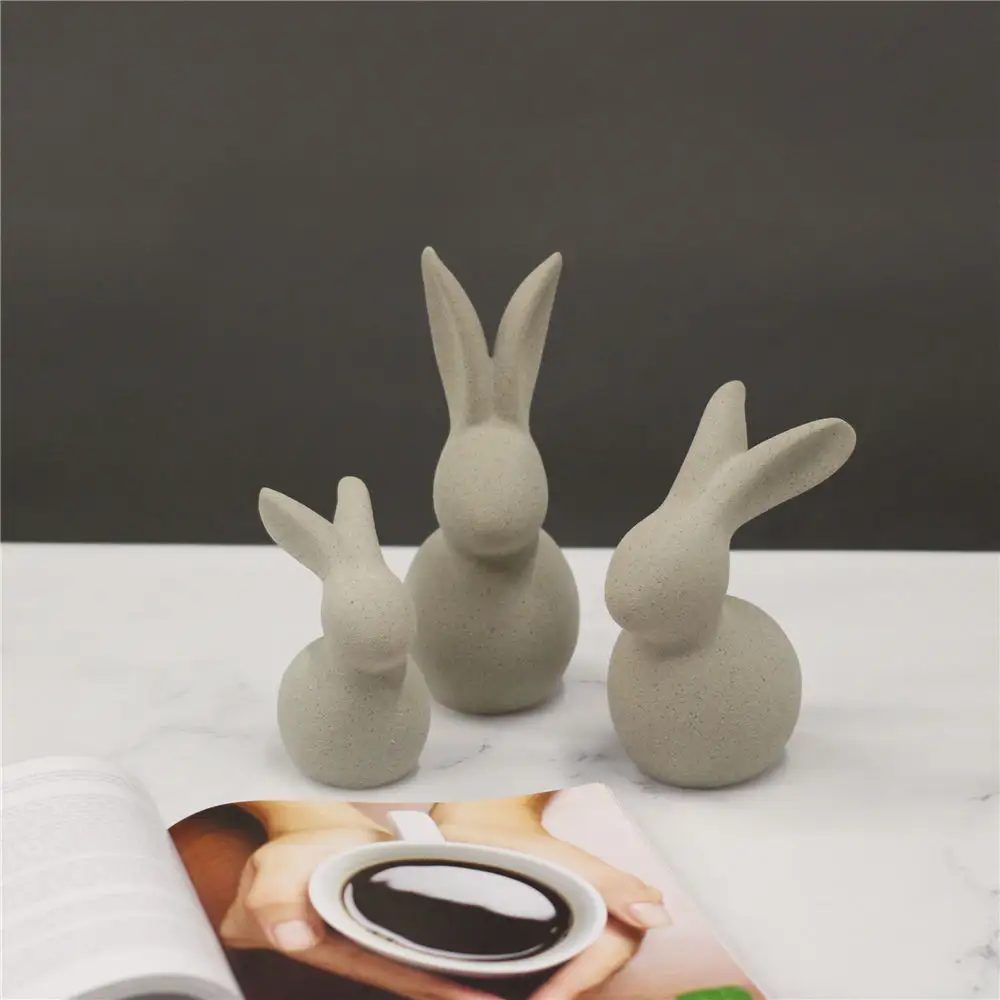 LEXI Rabbit Decoration Ceramic Reinforced Porcelain Crafts Miniascape Sculpture Decorative Animals