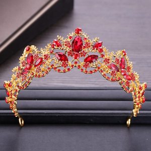 NCA-02 <span class=keywords><strong>novia</strong></span> accesorios <span class=keywords><strong>novia</strong></span> corona pelo joyería exquisita cristal barroca Tiara <span class=keywords><strong>de</strong></span> oro - Product Image 6