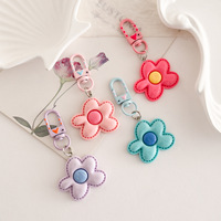 Porte-clés Fleur Pastel Kawaii, Breloque Florale en Résine pour Sac avec Fermoir Mousqueton Cœur, Cadeau Mignon pour Femme, Vente en Gros