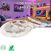 Bande LED intelligente COB Pixel RGBIC commerciale, pleine couleur, 720 LED/m, 12 mm, 11 W, 24 V CC/Wi-Fi, dimmable, IP20, effet de rêve