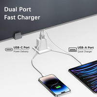Schitec 2 Packs Chargeur USB Double Port 20W OEM avec Coffret Cadeau Prise US et Câble USB C pour Téléphone Portable