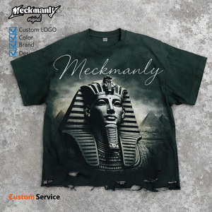 Camiseta Meckmanly para Hombre, Estampado de Esfinge Egipcia Verde, Manga Corta, Cuello Redondo, Corte Regular, Estilo Casual, Impresión Digital - Product Image 1