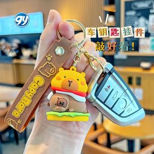 Llavero creativo <span class=keywords><strong>de</strong></span> la serie Capybara Hamburger, disfraz <span class=keywords><strong>de</strong></span> dibujos animados, llavero pequeño Capybara, bolso <span class=keywords><strong>de</strong></span> pareja, accesorio <span class=keywords><strong>de</strong></span> regalo - Product Image 4