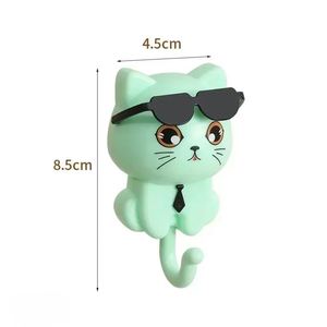 Cartoon Sunglasses 1PC Creative <b>Hooks</b> No Holes No Marks Strong Adhesive Cat <b>Hooks</b> - Product Image 3