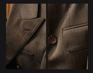 120S Mịn Quay Tinh Khiết Len Cà Phê Màu Sọc Bán Linen Lót Đôi Ngực Phù Hợp Với Thiết Lập Cho Người Đàn Ông Của Kinh Doanh Chính Thức Mặc - Product Image 5