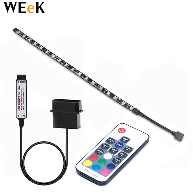 LED Strip Computer Case 12V RGB 30CM RF Wireless Remote Large 4Pin Interface PC Case Magnetic LED Strip Light Molex