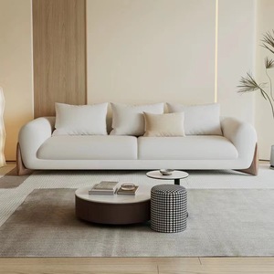 Divano in Legno Massello Stile Nordico di Lusso 2025 con Rivestimento in Tessuto, Arredamento Confortevole per <span class=keywords><strong>Soggiorno</strong></span> - Product Image 2