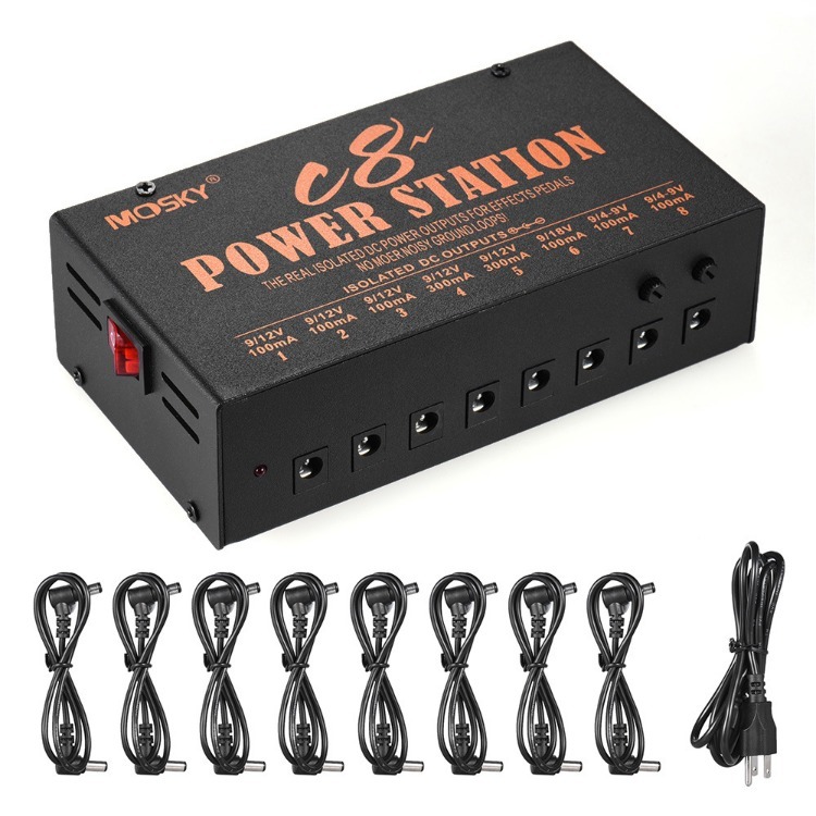 MOSKY C8 Guitar Effect Pedal Power Supply - 8 Isolated Outputs