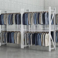 Porte-vêtements de rangement robuste en acier inoxydable avec protection anticorrosion, tubes épaissis pour suspendre les vêtements et les manteaux