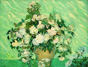 Riproduzione Classica di Alta Qualità del Dipinto a Olio 'Rose' di Van Gogh, Dipinto a Mano con Texture Impasto, Arte Floreale su Tela per Arredamento Alberghiero - Product Image 1