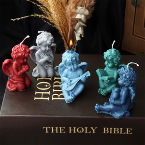 Molde de silicona DIY de ángel para velas, libro de lectura, ángel de música Pipa, molde de resina para jabón, molde de ángel lindo para decoración de regalos hechos a mano - Product Image 5
