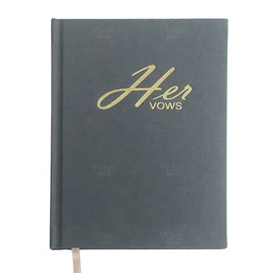 Funda de lino, lámina de oro personalizada, letras, libros de votos de boda, <span class=keywords><strong>cuaderno</strong></span> de votos para él y para ella - Product Image 1