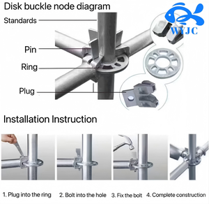 अंतर्राष्ट्रीय मानकों को लेकर रिंगलॉक मचान सिस्टम Q235 गर्म डूबा गैल्वेनाइज्ड स्टील रिंग लॉक मचान - Product Image 2