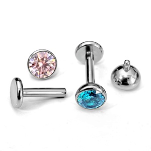 Boucles d'oreilles clous en alliage de titane ASTM F136 avec zircon, unisexe, pour piercing de tête, de nez, de lèvre ou d'<span class=keywords><strong>oreille</strong></span> - Product Image 3