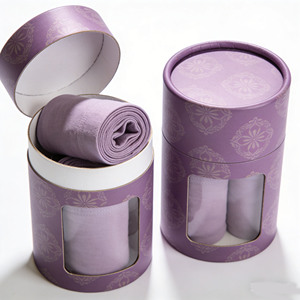 Custom Logo Biodegradable Kraft <b>Paper</b> Cylinder <b>Paper</b> Tube for Underwear Socks T-Shirt Clothing Packaging - Product Image 2
