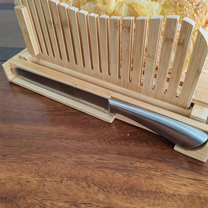 Bamboo <b>Bread</b> Slicer With Stainless Steel <b>Knife</b> 8-9.9 In For Household And Commercial Use - Product Image 4