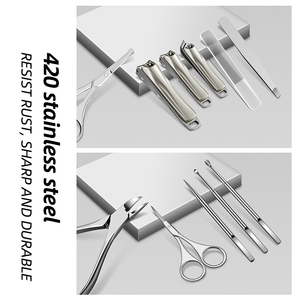 Stainless Steel Manicure <b>Pedicure</b> <b>Set</b> 11 Piece Grooming Kit with Zipper Case Nail Care Tools for Travel - Product Image 4