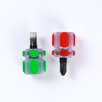 Tournevis compact à double extrémité, poignée en plastique transparent antidérapante, tournevis court pour réparation électrique domestique