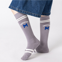 Chaussettes longues en tricot sans couture, tendances américaines, chaussettes hautes pour enfants, garçons et filles, chaussettes rayées pour uniforme scolaire