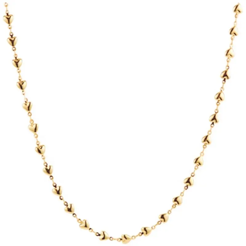 Gioielli personalizzati con scritta a catena cuore in acciaio inossidabile da donna in oro placcato 18k gioielli per il corpo ovale Charm Maillard