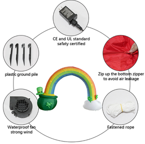 Arche gonflable trèfle arc-en-ciel et chaudron magique pour la Saint-Patrick avec lumières LED pour la décoration extérieure de jardin et de festival - Product Image 5