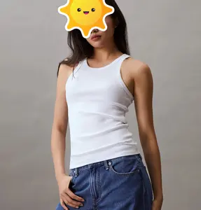 Tank Top Crop tanpa lengan untuk wanita, Tank Top Crop desainer merek terkenal bergaris rajut musim panas untuk wanita