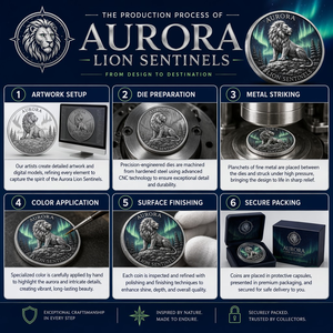 Moneda Conmemorativa 3D Personalizada de Alto Relieve, Moneda de Desafío con Acabado Antiguo de Aurora Lion Sentinels, Regalo de Recuerdo, Venta al por Mayor de Fábrica - Product Image 3