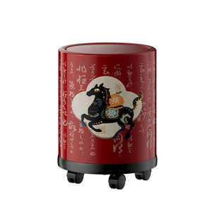 Large Capacity Cylindrical Trash Can With <b>Wheels</b> And Lid Indoor Use 12L Above - Product Image 1