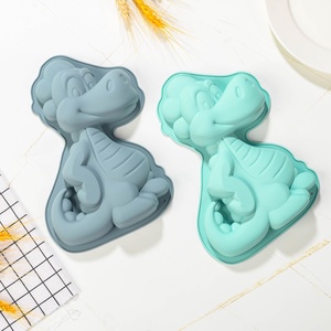Großhandel Neue 3D <span class=keywords><strong>Dinosaurier</strong></span> Silikon Kuchen form Einfach zu verwendende wieder verwendbare Küche Backset zum Backen von Gelee mit Tier pfannen - Product Image 1